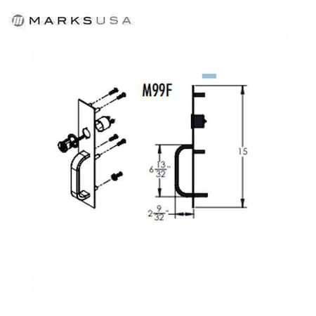 Marks MARKS: M99 Night Latch Trim with Cylinder Hole - Less Cylinder MRK-M99F-32D-G3